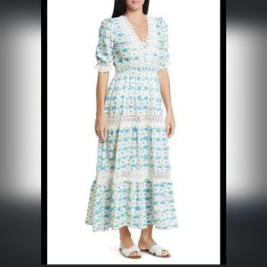 Melloday Elbow Sleeve Floral Gown